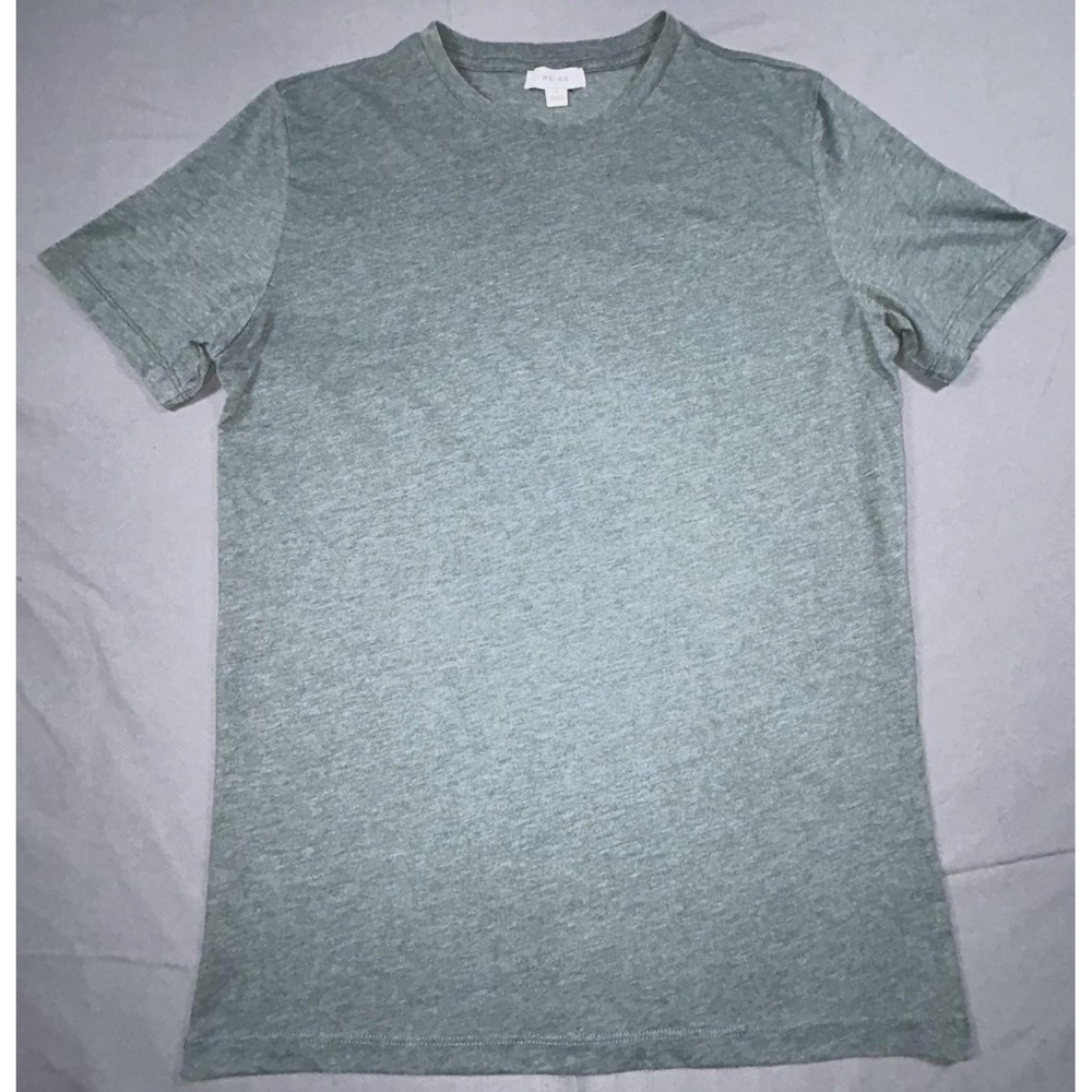 Reiss Shirt Mens Small Green Short Sleeve Crewneck Solid Jersey Casual Tee
